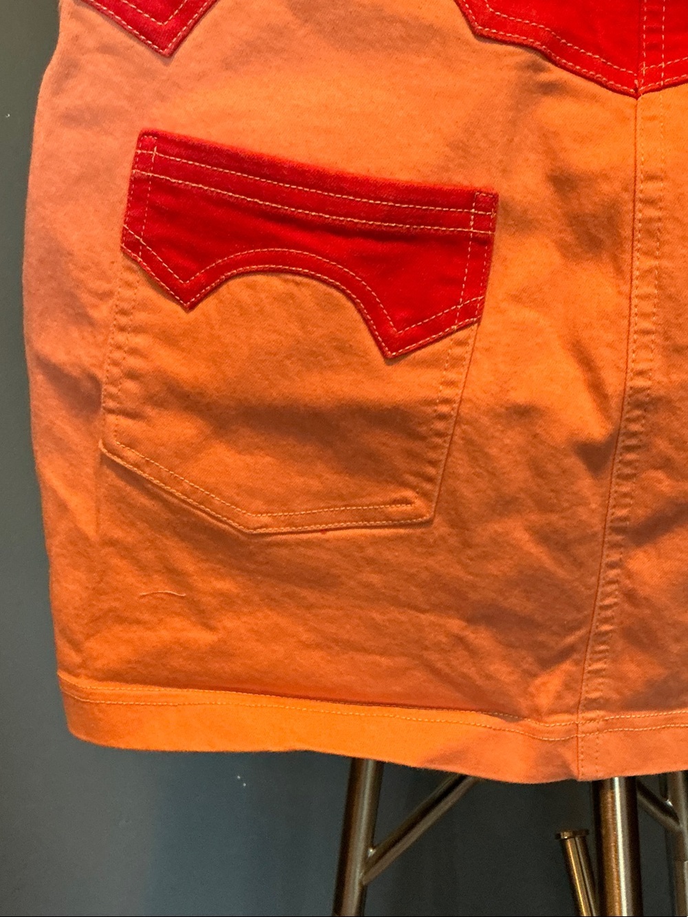 BDG Two-Tone Pink and Red Mini Skirt - Picture 3 of 9